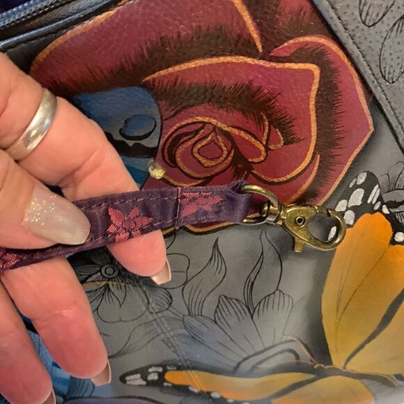 Anuschka Floral Paradise hand painted leather hobo bag - Picture 10 of 12